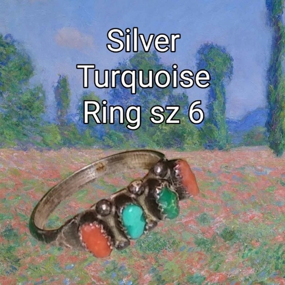 Turquoise Native American Vintage Ring - Picture 3 of 7